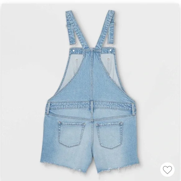 Isabel Maternity Shortalls Denim Cutoffs- s 12 - Picture 2 of 8